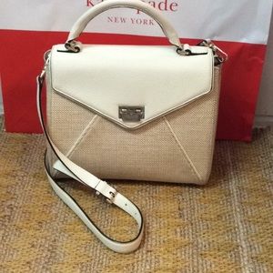 Kate Spade Raffia and White Handbag